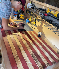 Load image into Gallery viewer, Hand Crafted Wood American Flag