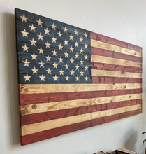 Load image into Gallery viewer, Hand Crafted Wood American Flag
