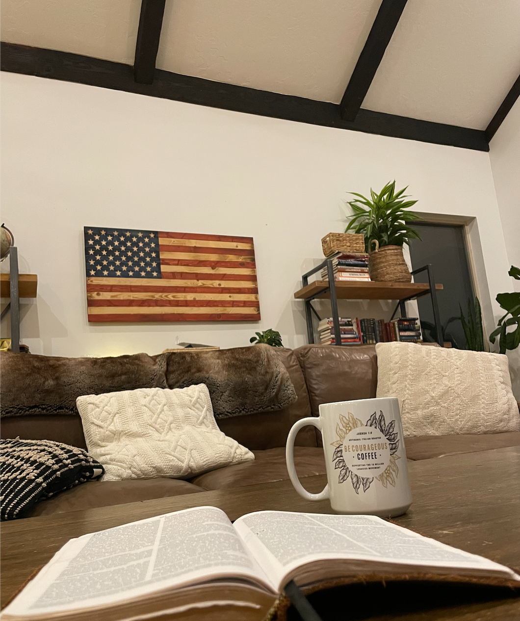 Hand Crafted Wood American Flag